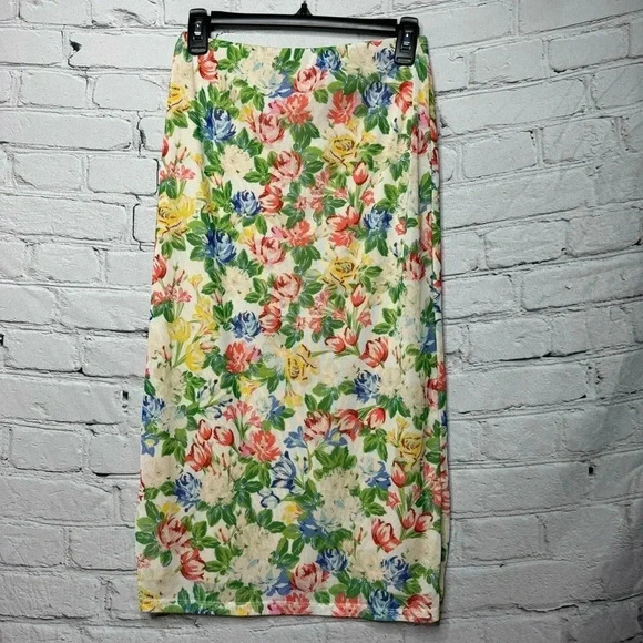AFRM Floral Mesh Midi Pencil Skirt Women’s size Small - Picture 1 of 5